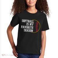 Softball Is My Favorite Season Kids T-Shirt thumb 2