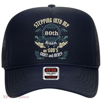 Stepping Into My 80th Birthday Religious Bday Party Theme Hat