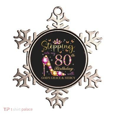 Stepping Into My 80th Birthday With God'S Grace & Mercy Cute Ornament