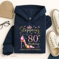 Stepping Into My 80th Birthday With God'S Grace & Mercy Cute Hoodie thumb 4