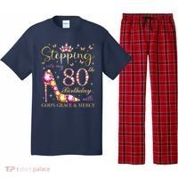 Stepping Into My 80th Birthday With God'S Grace & Mercy Cute Pajama Set thumb 0