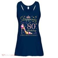 Stepping Into My 80th Birthday With God'S Grace & Mercy Cute Ladies Essential Flowy Tank thumb 0