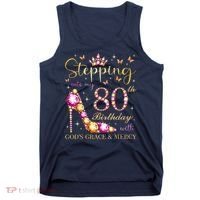 Stepping Into My 80th Birthday With God'S Grace & Mercy Cute Tank Top thumb 0