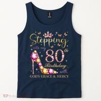 Stepping Into My 80th Birthday With God'S Grace & Mercy Cute Tank Top thumb 2
