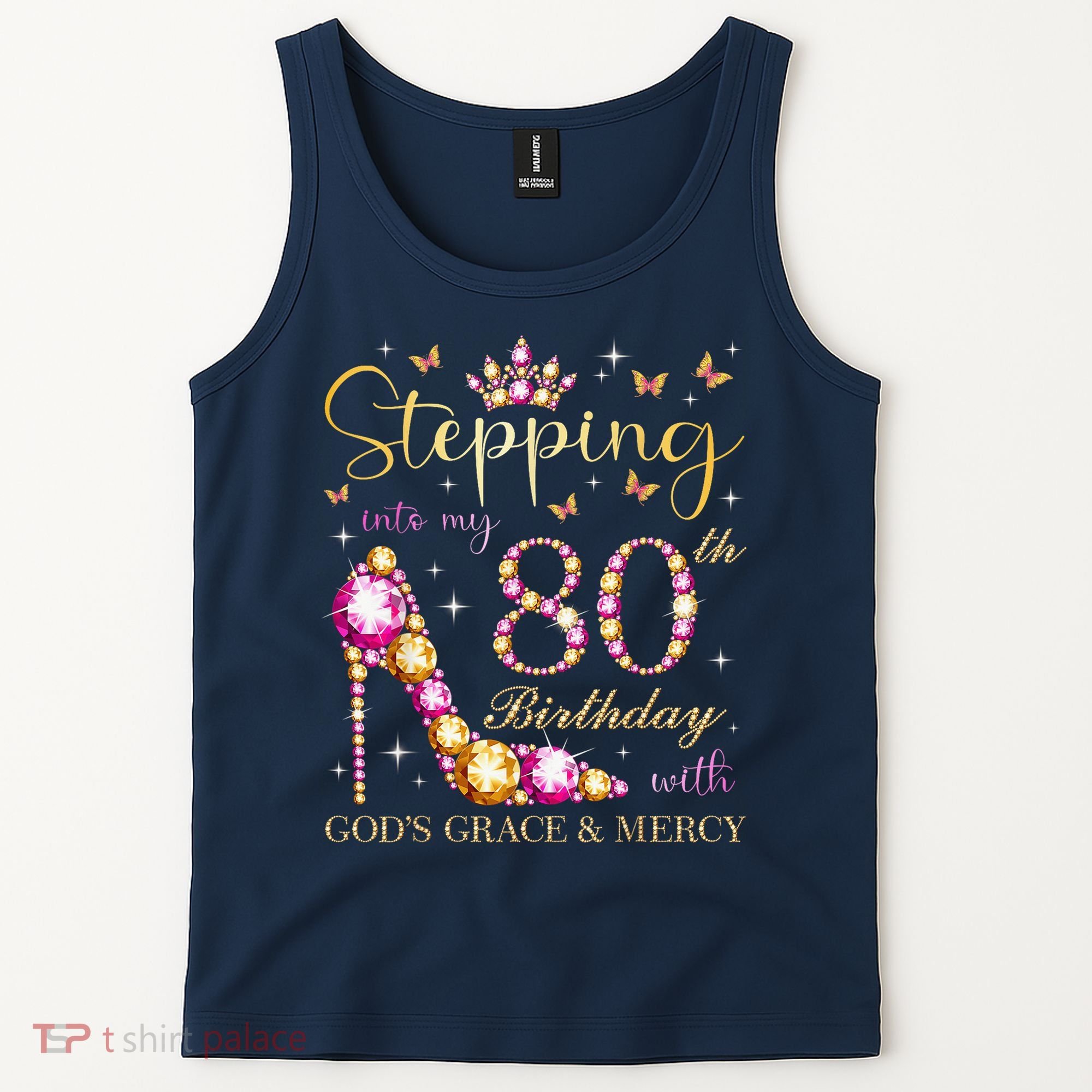 Stepping Into My 80th Birthday With God'S Grace & Mercy Cute Tank Top