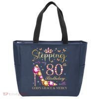 Stepping Into My 80th Birthday With God'S Grace & Mercy Cute Tote Bag thumb 0