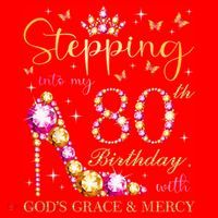 Stepping Into My 80th Birthday With God'S Grace & Mercy Cute Santa Hat thumb 1