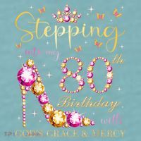 Stepping Into My 80th Birthday With God'S Grace & Mercy Cute Sueded Cloud Jersey T-Shirt thumb 2
