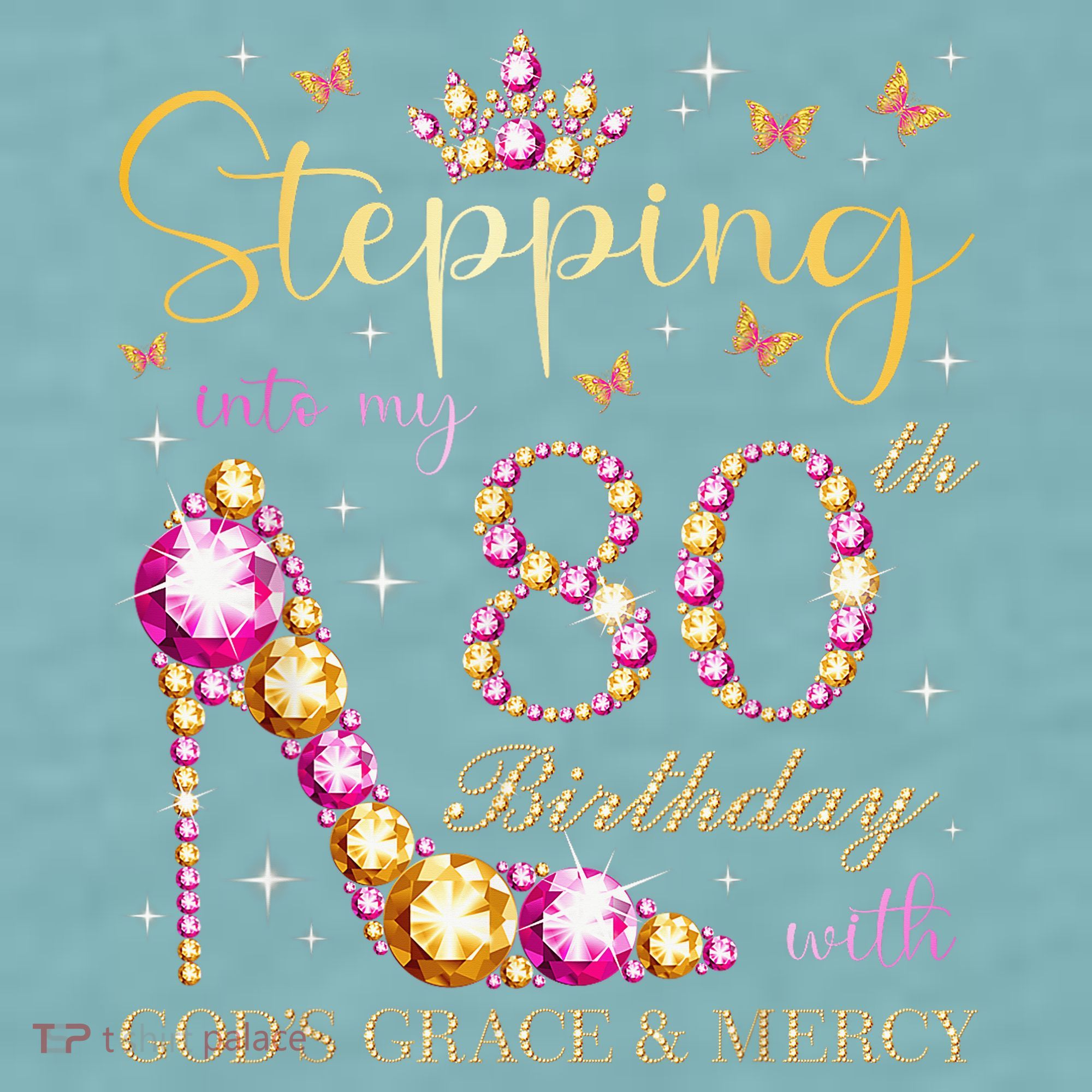 Stepping Into My 80th Birthday With God'S Grace & Mercy Cute Sueded Cloud Jersey T-Shirt