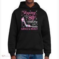 Stepping Into My 80th Birthday With God'S Grace & Mercy Lady District V.I.T. Heavyweight Hoodie thumb 0