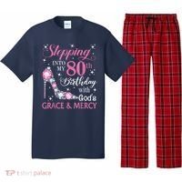 Stepping Into My 80th Birthday With God'S Grace & Mercy Lady Pajama Set thumb 0