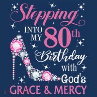 Stepping Into My 80th Birthday With God'S Grace & Mercy Lady Women's Hoodie thumb 2