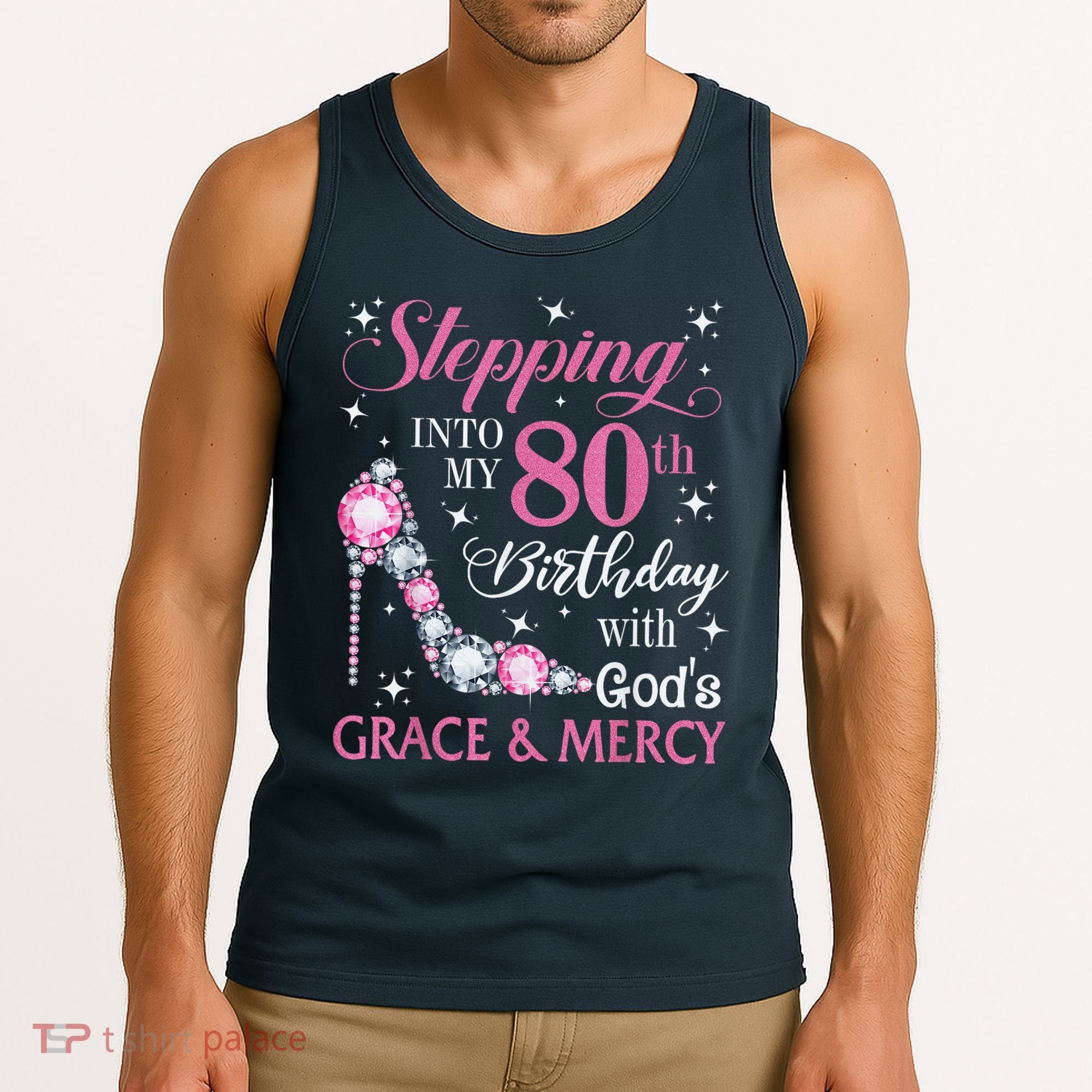 Stepping Into My 80th Birthday With God'S Grace & Mercy Lady Tank Top