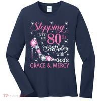 Stepping Into My 80th Birthday With God'S Grace & Mercy Lady Women's Long Sleeve Shirt thumb 0
