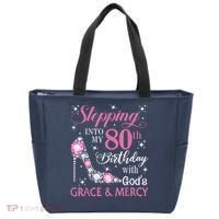 Stepping Into My 80th Birthday With God'S Grace & Mercy Lady Tote Bag thumb 0