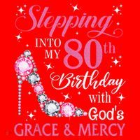 Stepping Into My 80th Birthday With God'S Grace & Mercy Lady Santa Hat thumb 1
