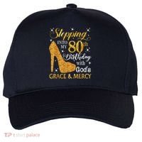 Stepping Into My 80th Birthday With God'S Grace & Mercy Five-Panel Snapback Cap thumb 0