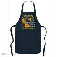 Stepping Into My 80th Birthday With God'S Grace & Mercy Apron thumb 0
