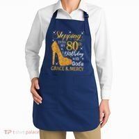 Stepping Into My 80th Birthday With God'S Grace & Mercy Apron thumb 2