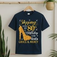 Stepping Into My 80th Birthday With God'S Grace & Mercy T-Shirt thumb 2