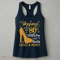 Stepping Into My 80th Birthday With God'S Grace & Mercy Women's Tank Top thumb 3