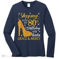 Stepping Into My 80th Birthday With God'S Grace & Mercy Women's Long Sleeve Shirt thumb 0