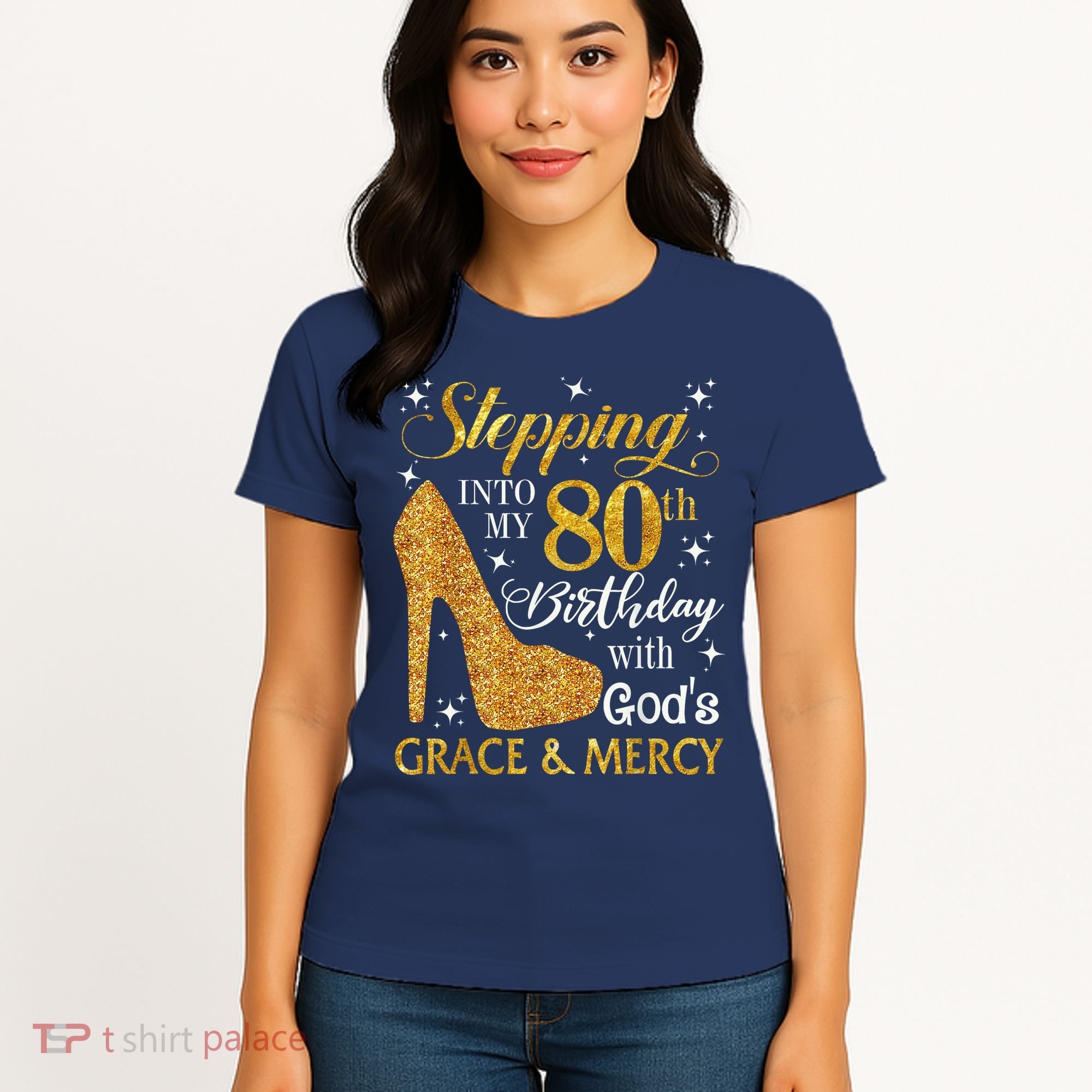 Stepping Into My 80th Birthday With God'S Grace & Mercy Women's T-Shirt