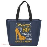 Stepping Into My 80th Birthday With God'S Grace & Mercy Tote Bag thumb 0