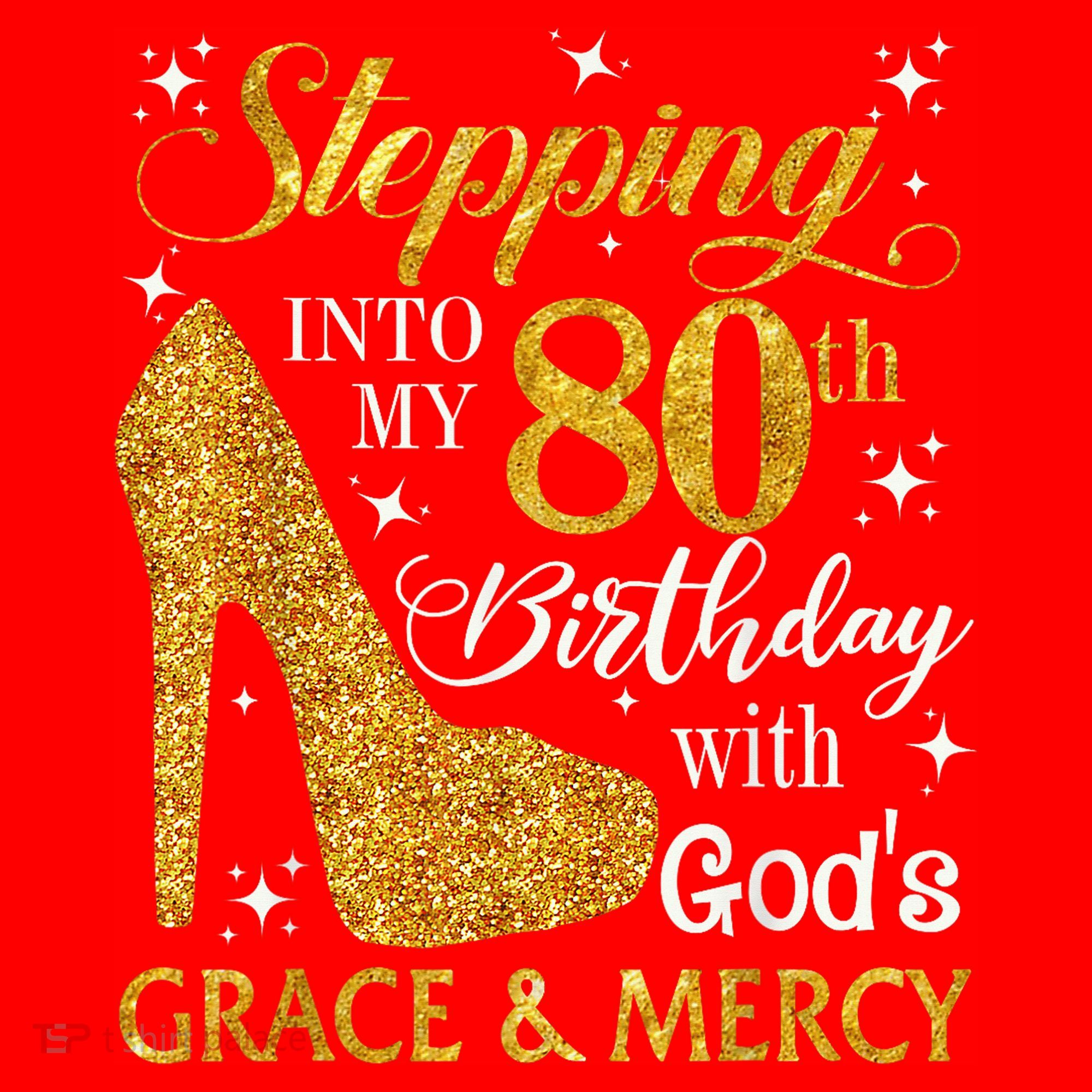 Stepping Into My 80th Birthday With God'S Grace & Mercy Santa Hat