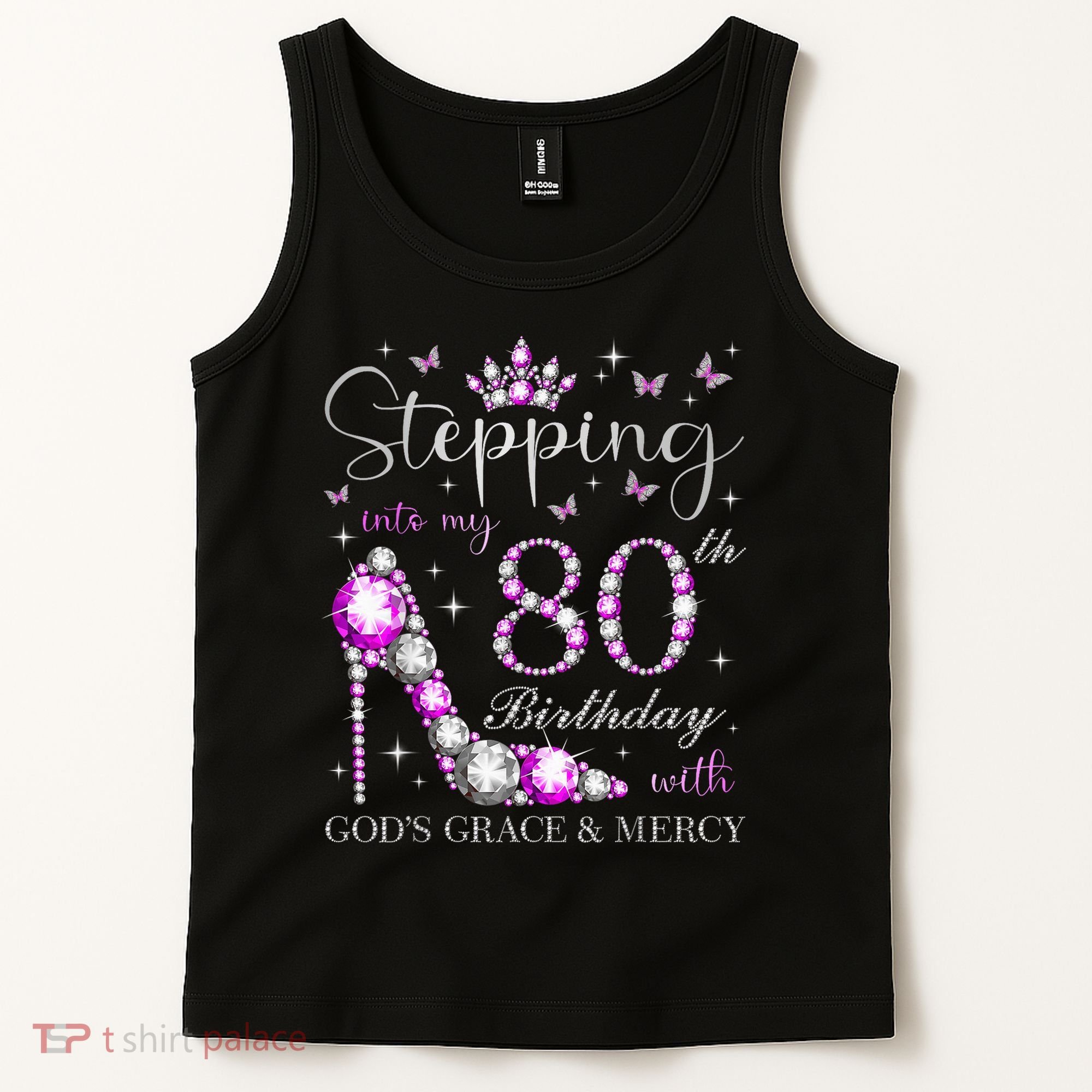 Stepping Into My 80th Birthday With God'S Grace & Mercy Tank Top