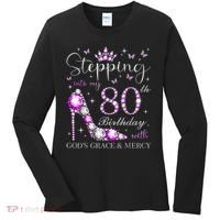 Stepping Into My 80th Birthday With God'S Grace & Mercy Women's Long Sleeve Shirt thumb 0