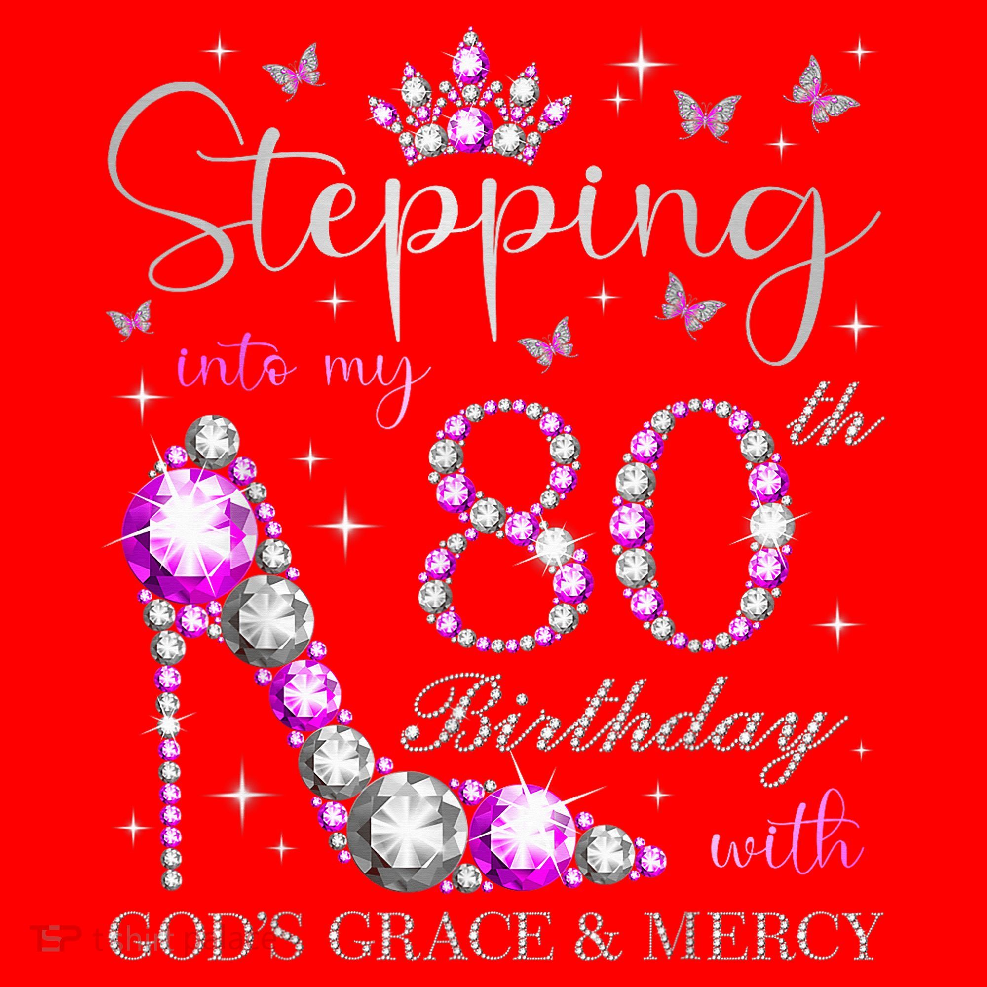 Stepping Into My 80th Birthday With God'S Grace & Mercy Santa Hat