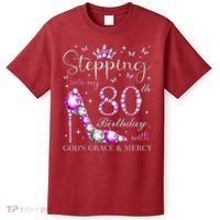 Stepping Into My 80th Birthday With God'S Grace & Mercy T-Shirt thumb 0