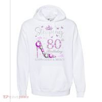 Stepping Into My 80th Birthday With God'S Grace & Mercy Comfort Colors Garment-Dyed Hooded Sweatshirt thumb 0