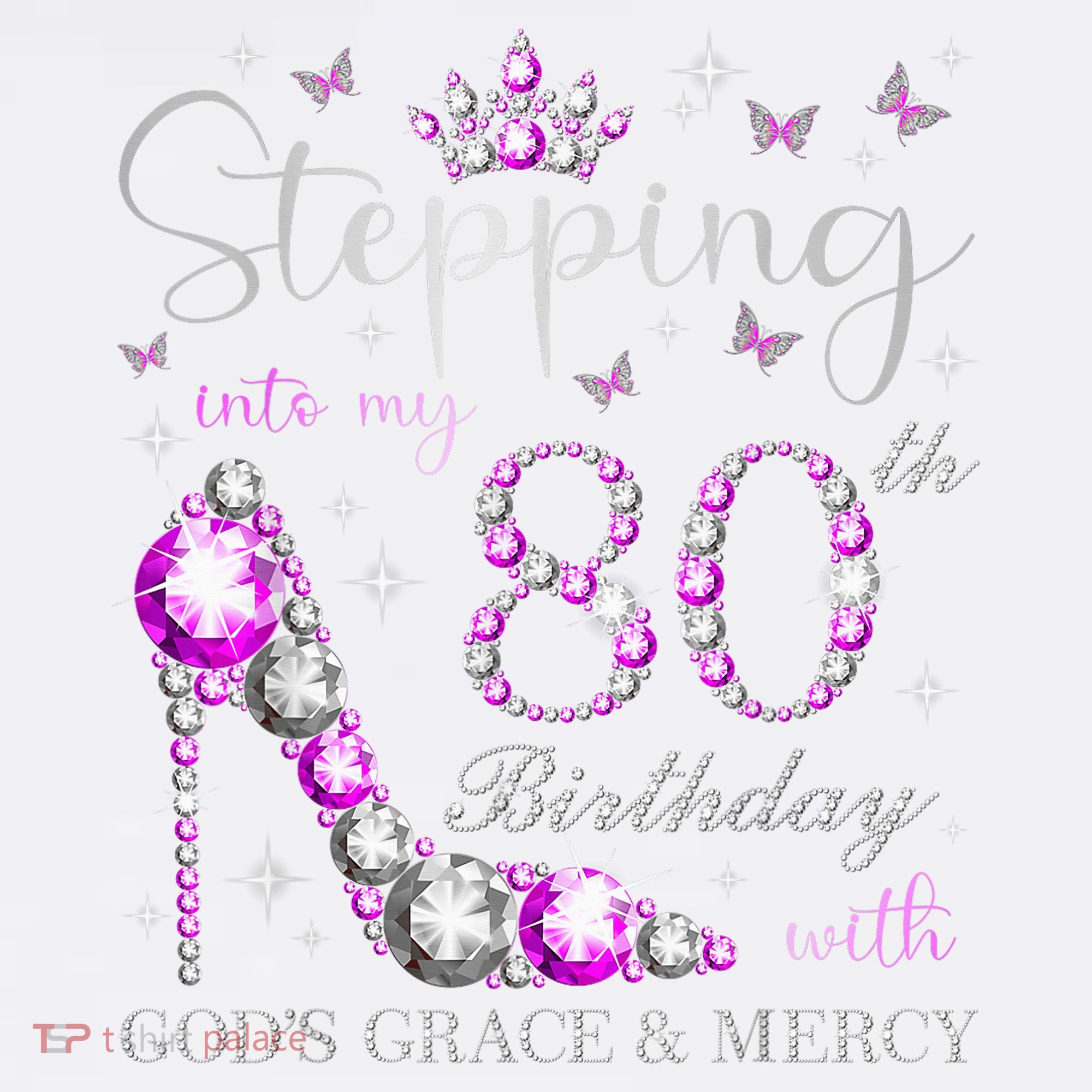 Stepping Into My 80th Birthday With God'S Grace & Mercy Comfort Colors Garment-Dyed Hooded Sweatshirt