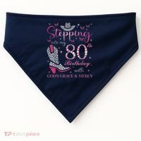 Stepping Into My 80th Birthday With God'S Grace And Mercy USA-Made Doggie Bandana thumb 0