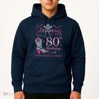 Stepping Into My 80th Birthday With God'S Grace And Mercy Hoodie thumb 2