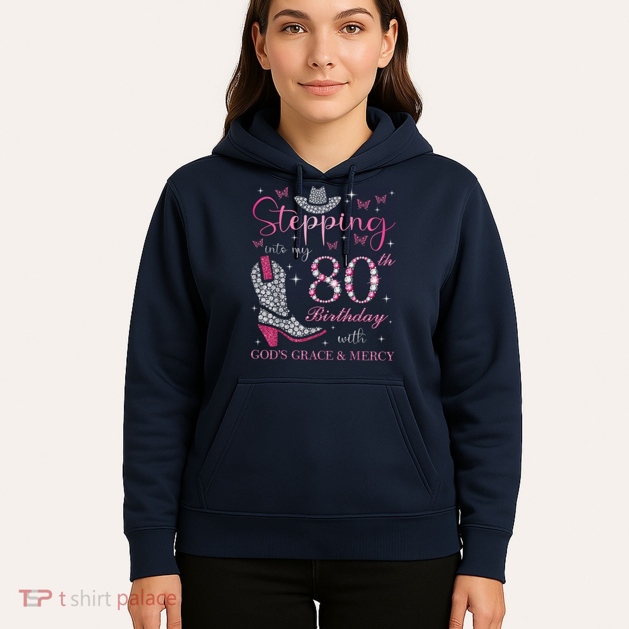 Stepping Into My 80th Birthday With God'S Grace And Mercy Hoodie