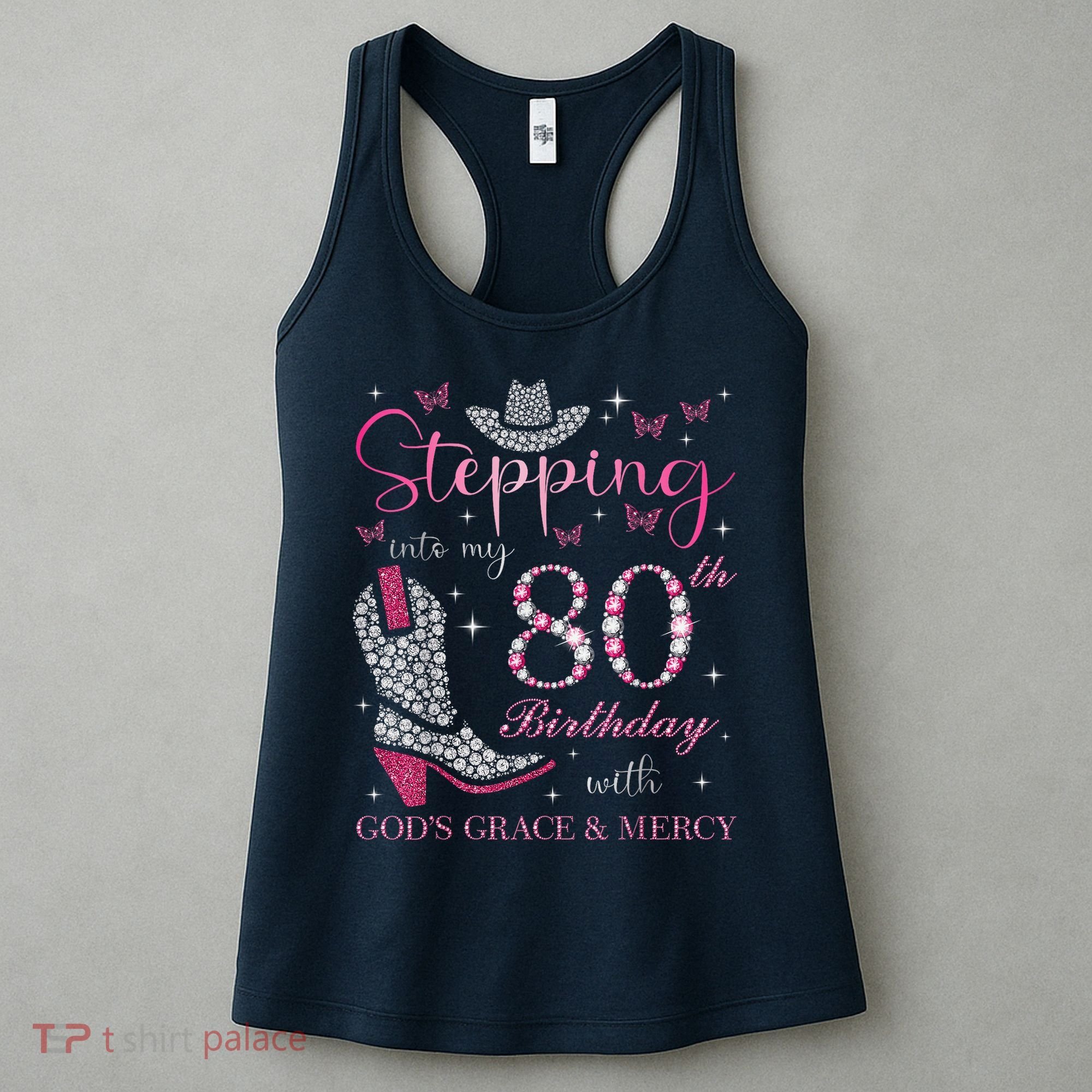Stepping Into My 80th Birthday With God'S Grace And Mercy Women's Tank Top