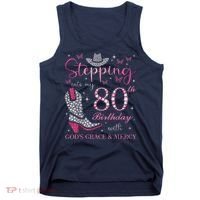 Stepping Into My 80th Birthday With God'S Grace And Mercy Tank Top thumb 0