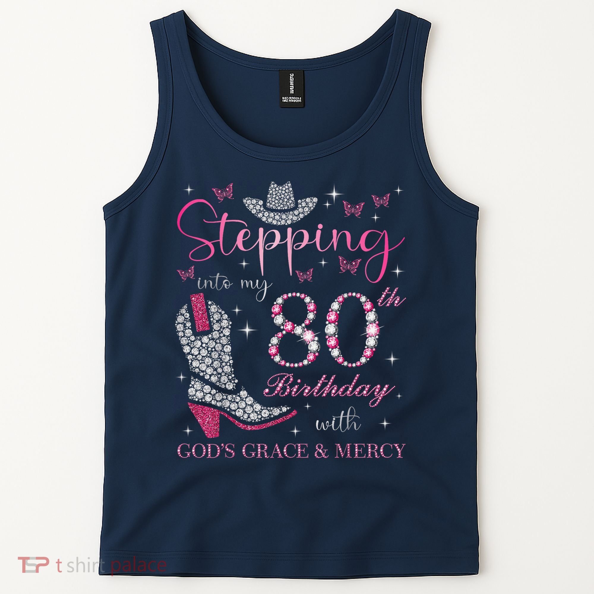 Stepping Into My 80th Birthday With God'S Grace And Mercy Tank Top