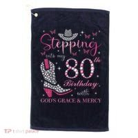 Stepping Into My 80th Birthday With God'S Grace And Mercy Golf Towel thumb 0