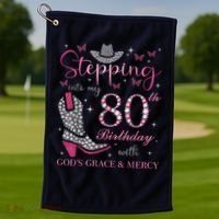 Stepping Into My 80th Birthday With God'S Grace And Mercy Golf Towel thumb 1