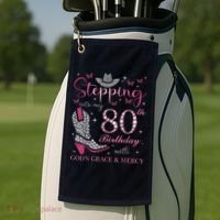 Stepping Into My 80th Birthday With God'S Grace And Mercy Golf Towel thumb 2