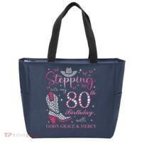 Stepping Into My 80th Birthday With God'S Grace And Mercy Tote Bag thumb 0