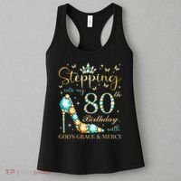 Stepping Into My 80th Birthday With God'S Grace And Mercy Women's Tank Top thumb 3