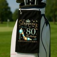 Stepping Into My 80th Birthday With God'S Grace And Mercy Golf Towel thumb 2