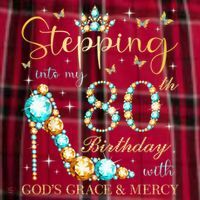 Stepping Into My 80th Birthday With God'S Grace And Mercy Women's Flannel Plaid Pajama Pants thumb 2