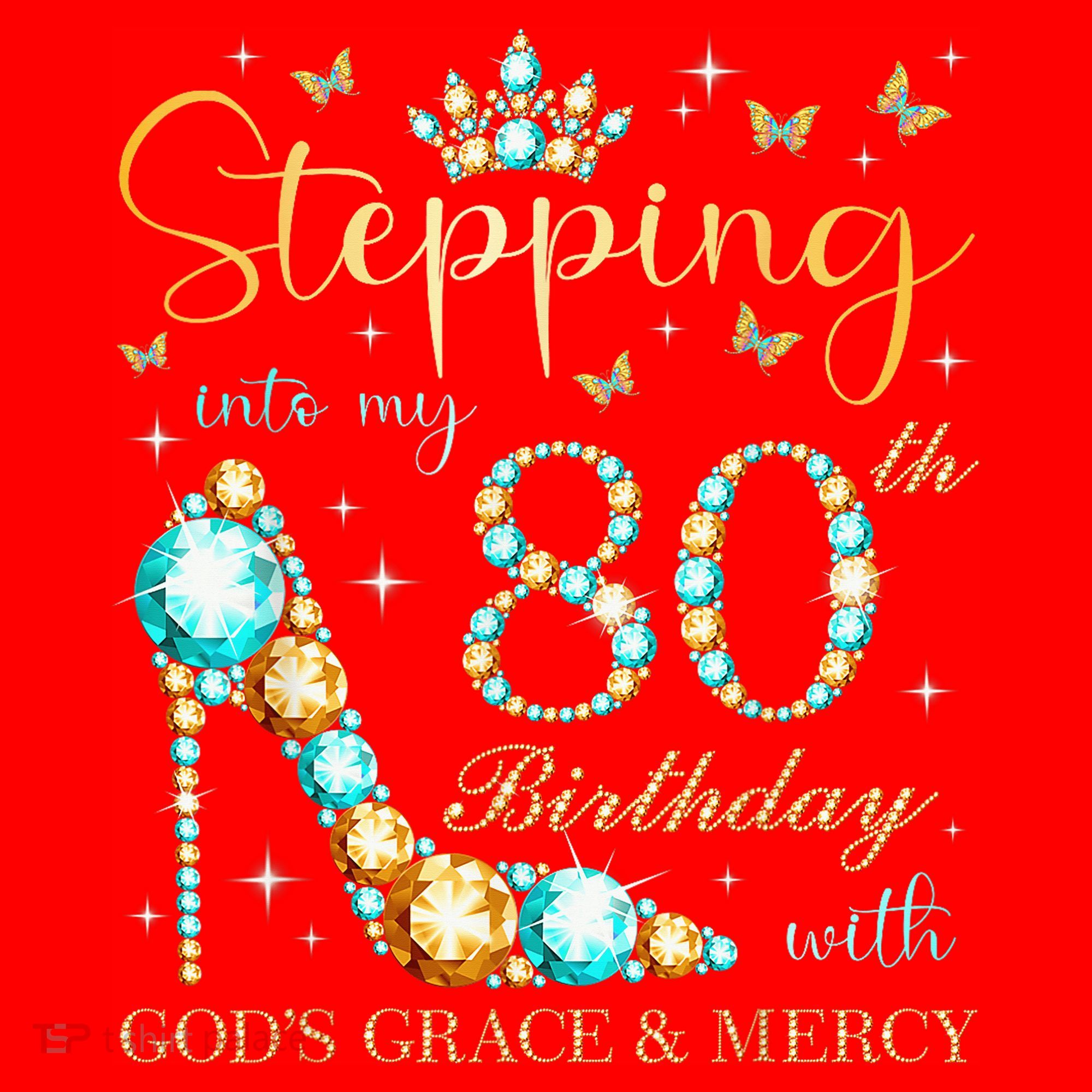 Stepping Into My 80th Birthday With God'S Grace And Mercy Santa Hat