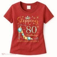 Stepping Into My 80th Birthday With God'S Grace And Mercy Women's T-Shirt thumb 0